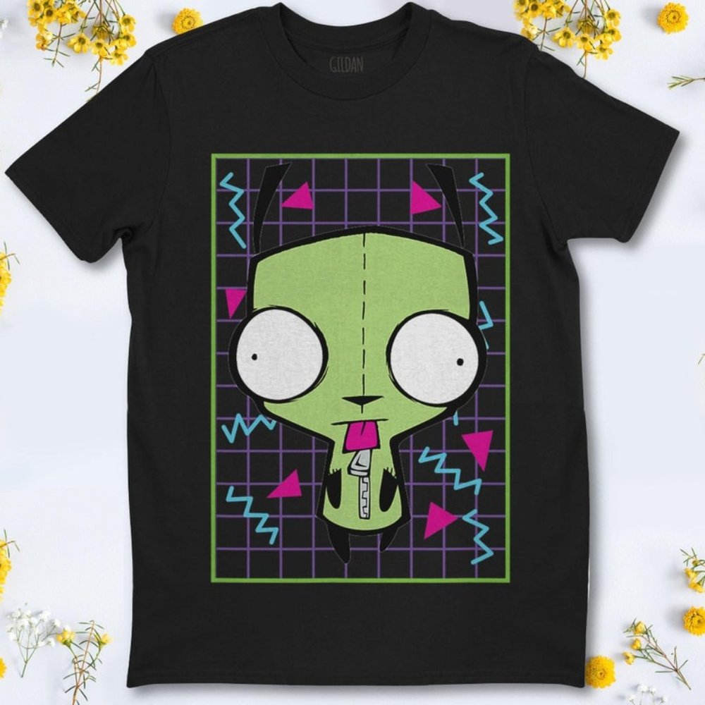 Invader Zim Gir 90s Grid Graphic Unisex Tee T-Shirt - Gem